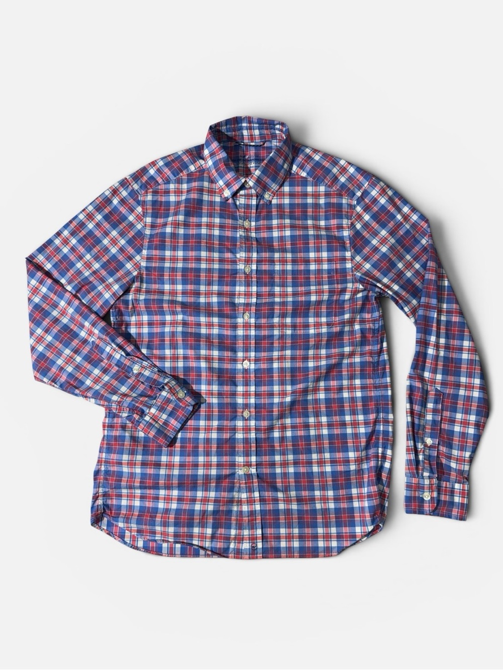 Vineyard vines mens S Small red blue plaid brrr fabric performance oxford shirt